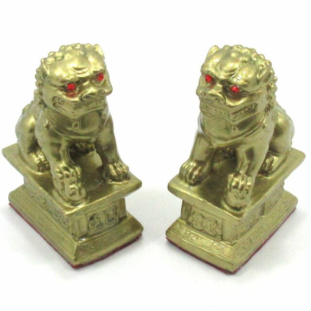 楽天市場】獅子 置物 風水 赤目の獅子 中サイズ 高さ約9．7cm 銅製