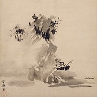 古美術/水墨画/破墨山水図/落款:雪舟等陽/ 古美術/水墨画/破墨山水図