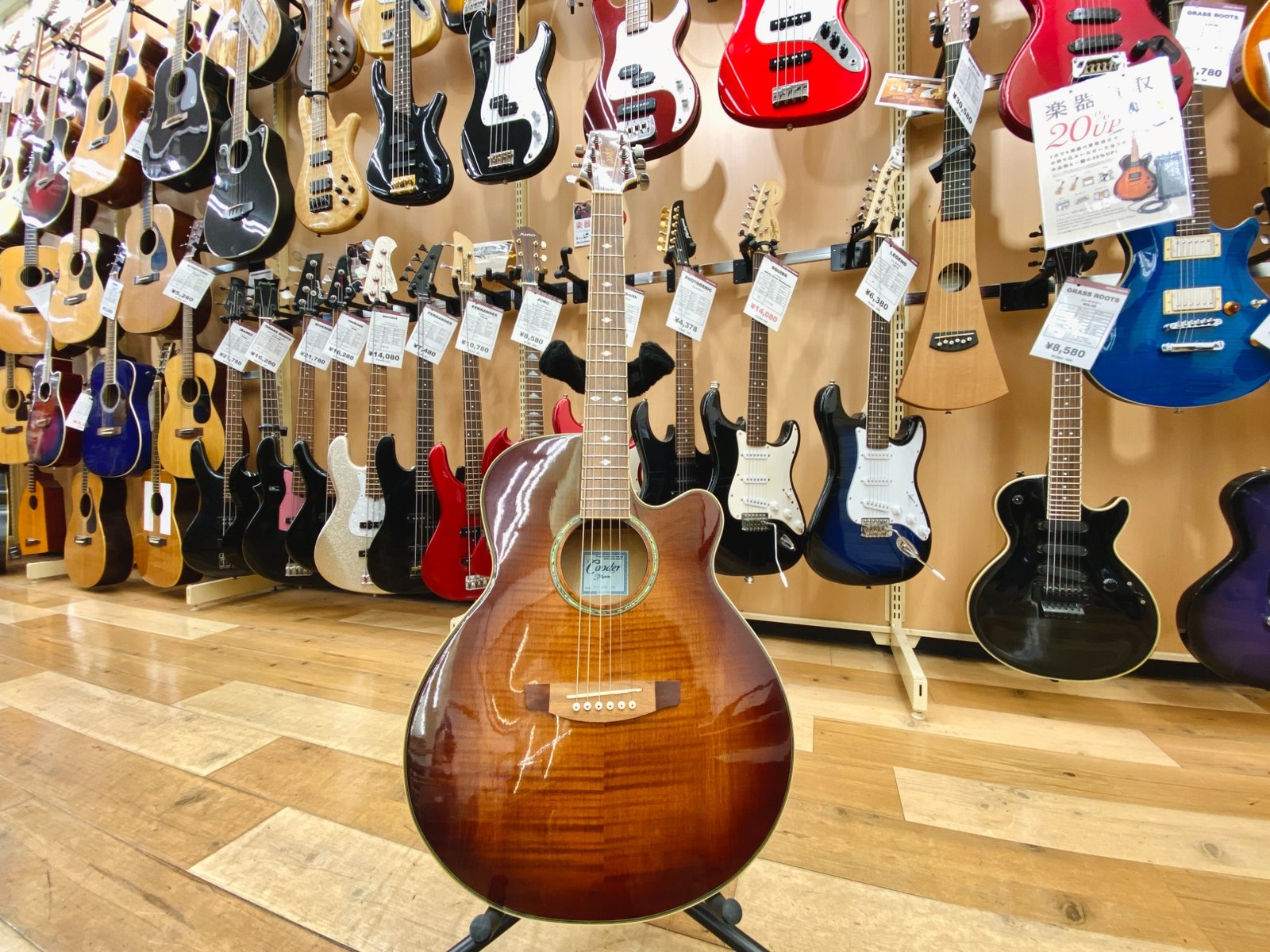 新品弦張替済】Cooder エレアコ TCP-400 BK タカミネ 新品弦張替済】