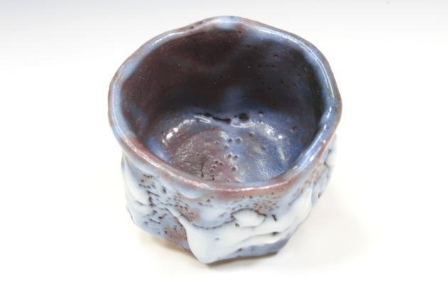 柳瀬美術店 / 林 正太郎「白群志野ぐい呑-3」共箱[HAYASHI Shotaro