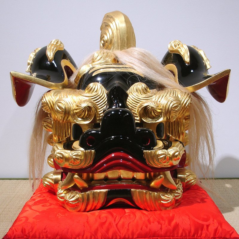 獅子頭 木彫り