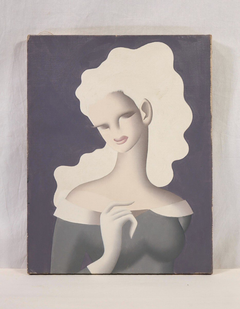 SALEF6東郷青児 （婦人像）肉筆品⁄表裏サイン有り⁄手描⁄油彩