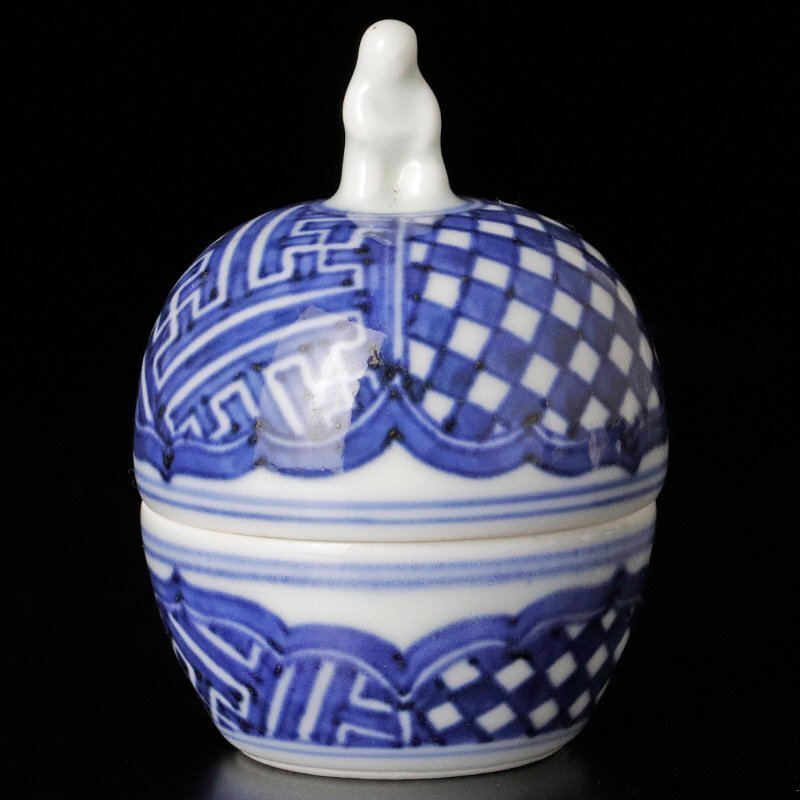 古美味】四代三浦竹泉造 祥瑞豆人物香合 茶道具 保証品 b5MX