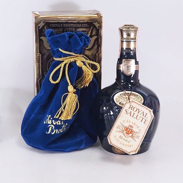 1円 ～未開栓ROYAL SALUTE ロイヤルサルート 21年 青 陶器ボトル 1円