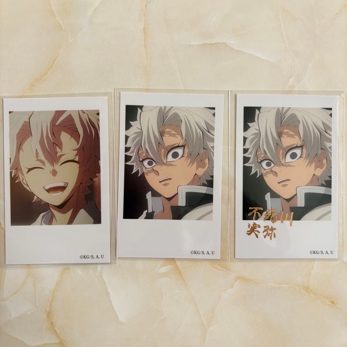 鬼滅の刃 刀鍛冶の里編 不死川実弥 ランダムチェキ風ブロマイド 箔押し