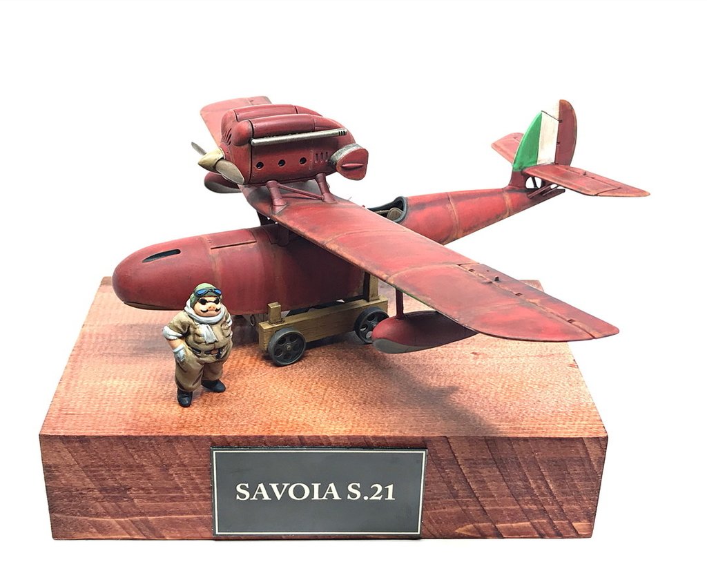 Savoia 1/48 ジブリ 紅の豚 サボイア プラモデル 自作 筆塗り Savoia 1