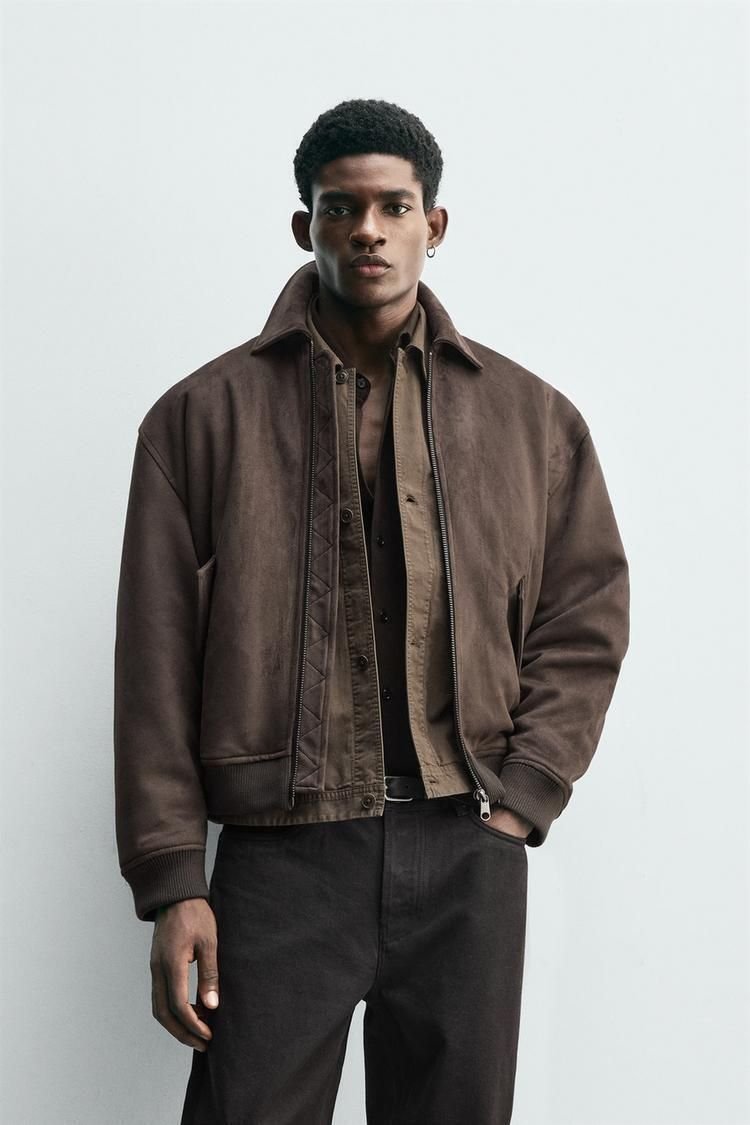 ZARA】フェイクスエード キルティングジャケット 6318/302/700 (ZARA
