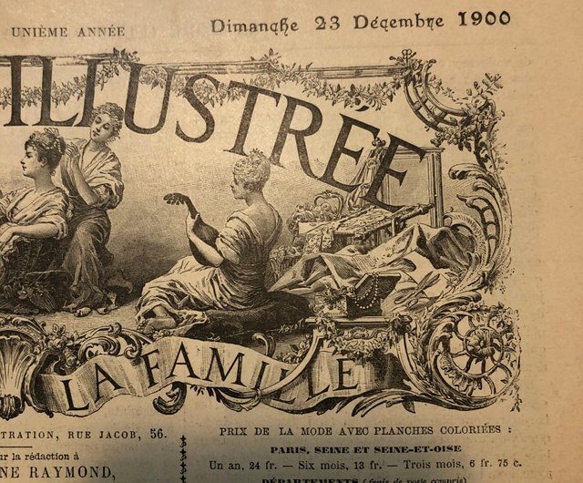 明治11 銅版画◇フランス ファッション誌『ラ・モード・イリュストレ