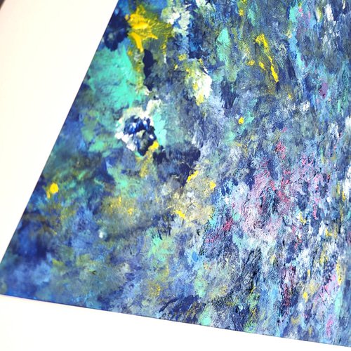 専用】石垣の海に風がそよぐ / 抽象画 46×63㎝ A2 額縁