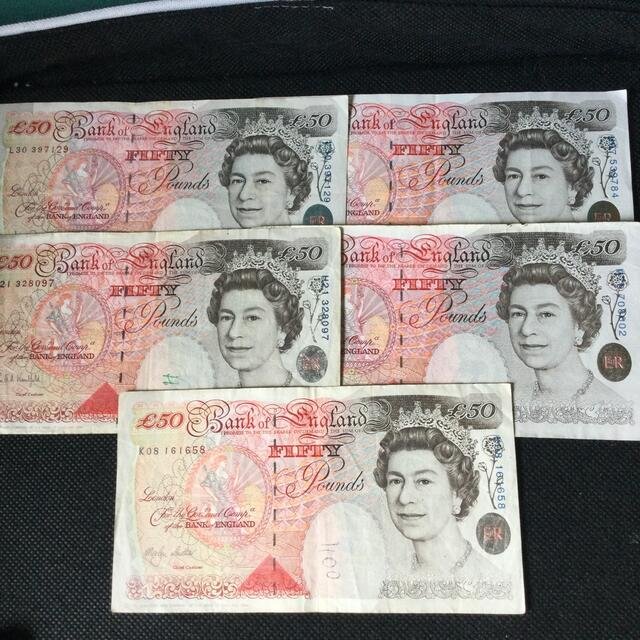 旧紙幣イギリス50ポンド紙幣 旧札 コレクション