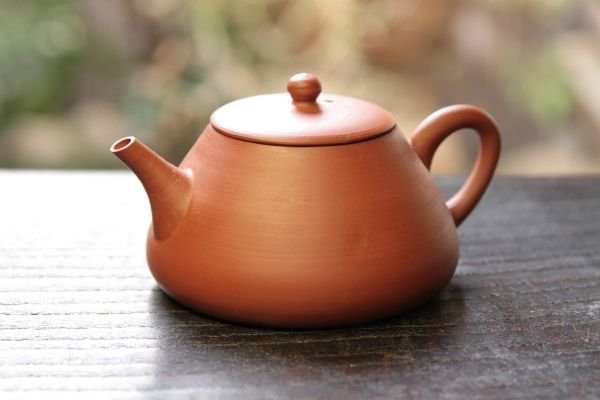 本朱泥 後手茶壺 - 心樹庵