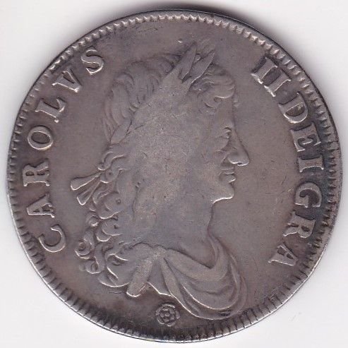 イギリスクラウン銀貨 チャールズ2世ローズマーク 1662年 並品＋ 送料