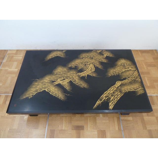 中古】輪島塗 座卓 テーブル 沈金 蒔絵 W1510×D900×H315mm 伝統工芸 漆