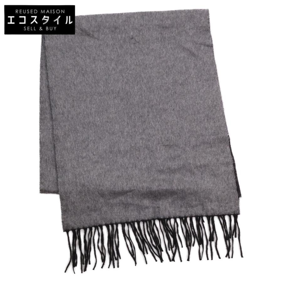 美品/ PIACENZA ピアチェンツァ カシミヤxシルク ツートーン フリンジ