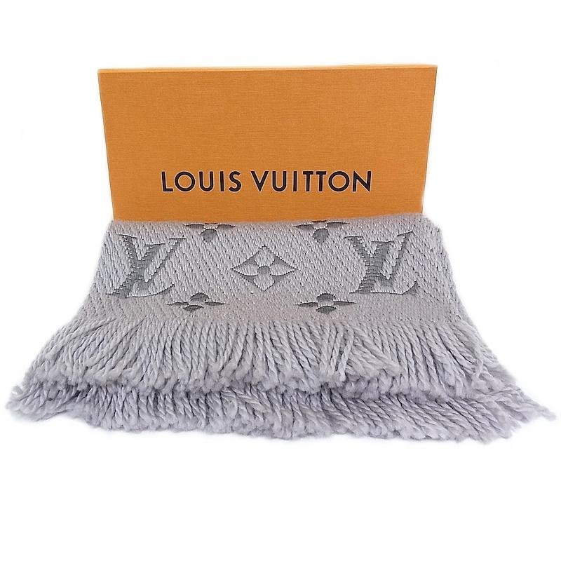 LOUIS VUITTON ロゴマニアグレー マフラー