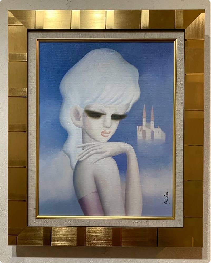 SALEF6東郷青児 （婦人像）肉筆品⁄表裏サイン有り⁄手描⁄油彩