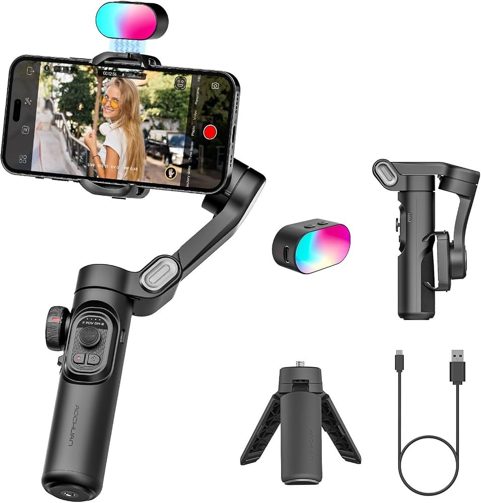 Amazon.co.jp: AOCHUANスマホ用3軸ジンバルスタビライザー