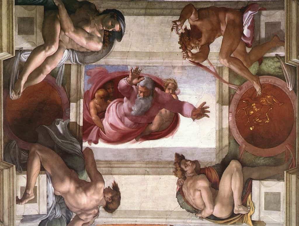 イタリア タペストリー アダムとイブ ミケランジェロ 名画 骨董品