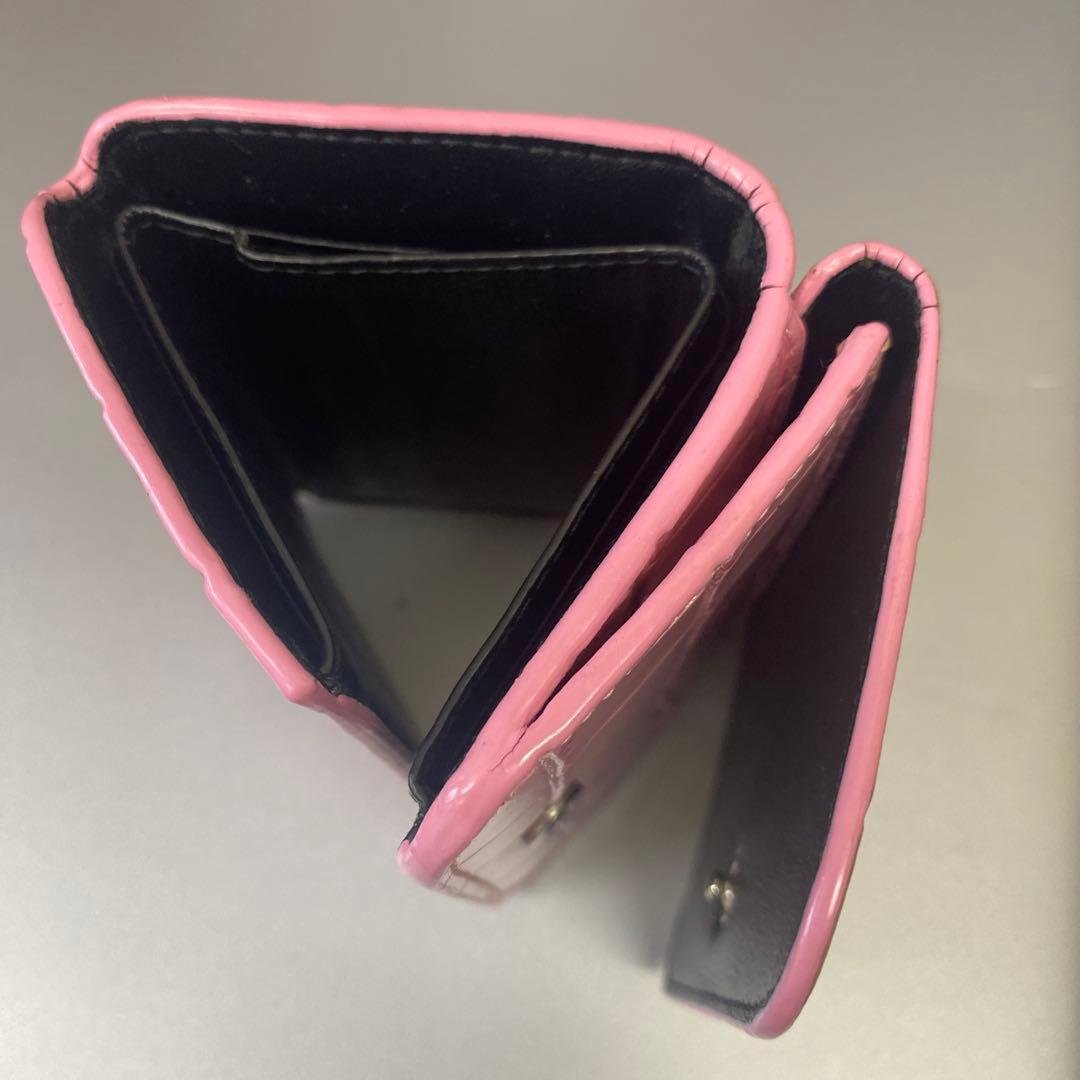 バレンシアガ クロコ型押し 三つ折り財布 ミニウォレット ベビーピンク