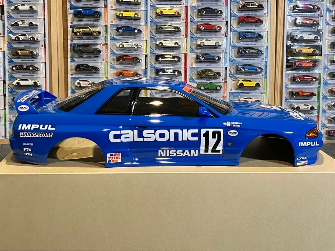 タミヤ ラジコン 日産スカイラインGT-R 塗装済 スペアボディ R32 ブルー