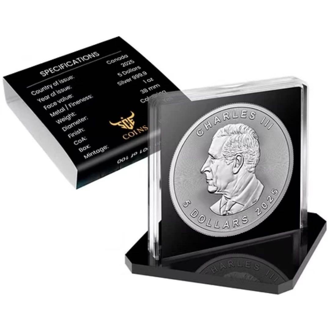 メイプルリーフ 銀貨 カラー ギリシャ神話 ジェミニ 石化兄弟 1オンス