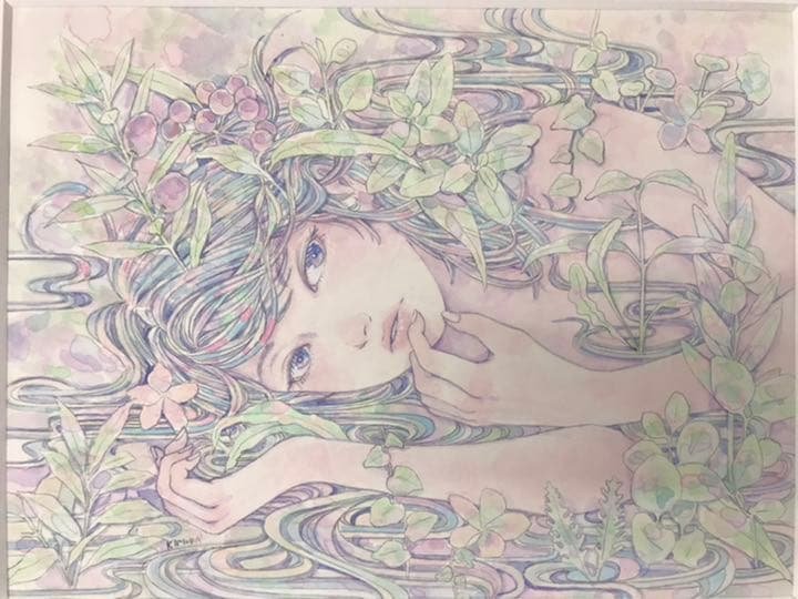 ★F38 木村智博「一体化」アクリルガッシュ鉛筆、鉛筆画/ 直筆サイン/ ☆F38 木村智博「一体化」アクリルガッシュ鉛筆、鉛筆画/ 直筆サイン/