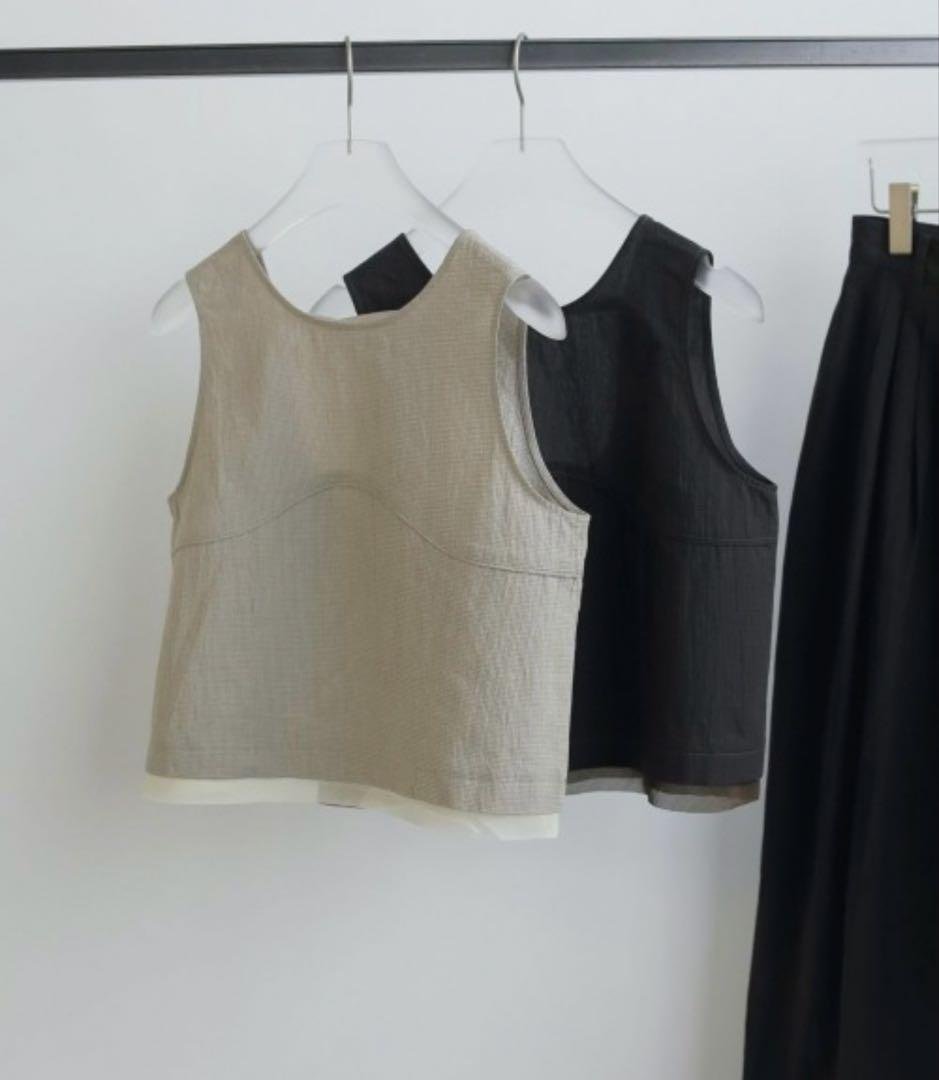 トップス anuke Backopen Check Tops