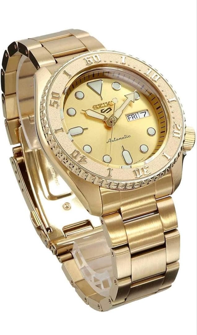 セイコー 5 スポーツ 自動巻腕時計 海外モデル　SRPE74 ゴールド