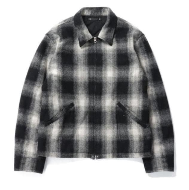 Ombre Check Flannel 　ヒスパーカー　2点セット NUMBER (N)INE Tops OMBRE CHECK FLANNEL HOODIE SHIRT / Ombre check